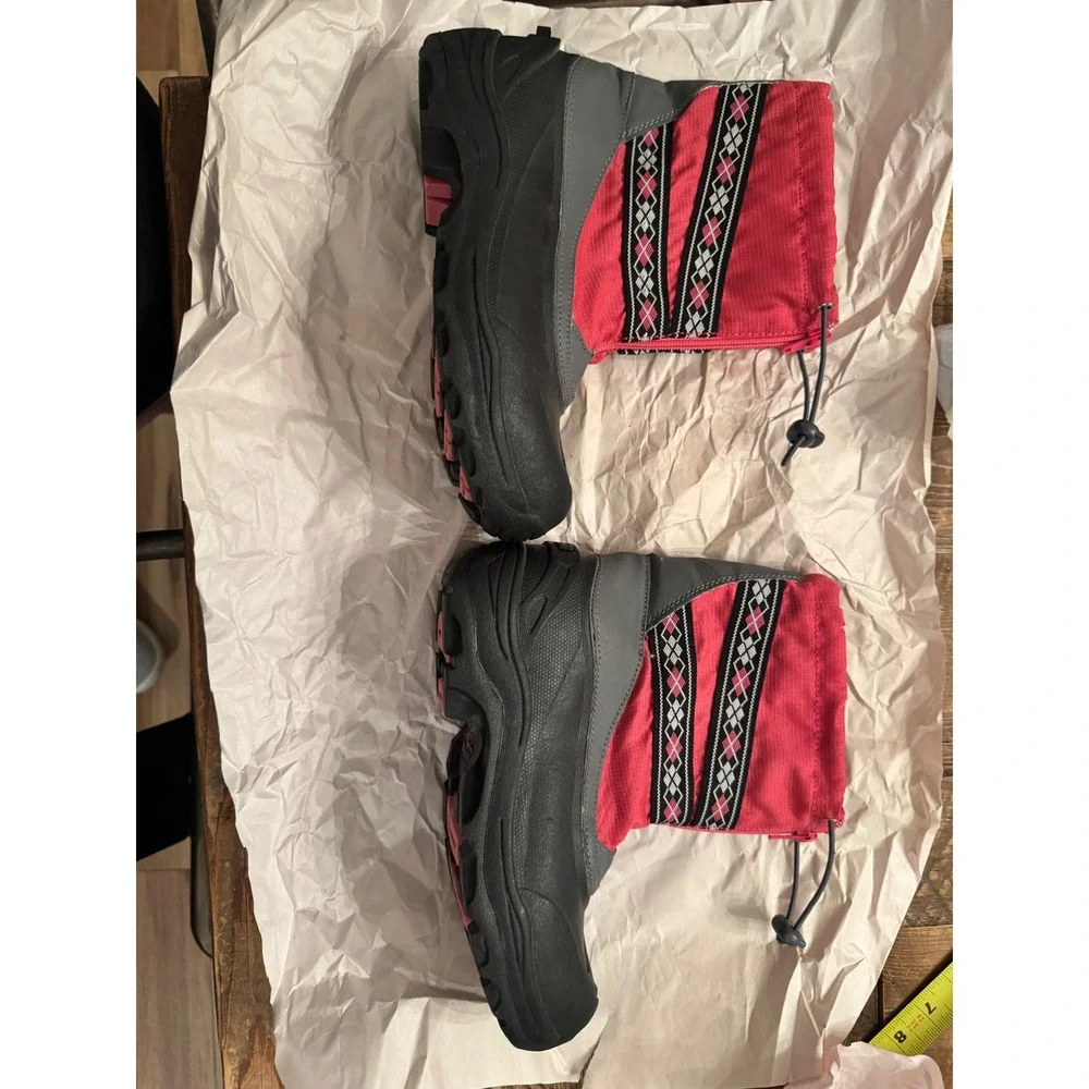 Lands End Snow Flurry Kids Winter Boots Pink Black Size 3 Girls 406690